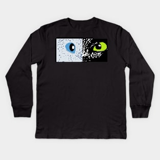 nighty fury light fury up close Kids Long Sleeve T-Shirt